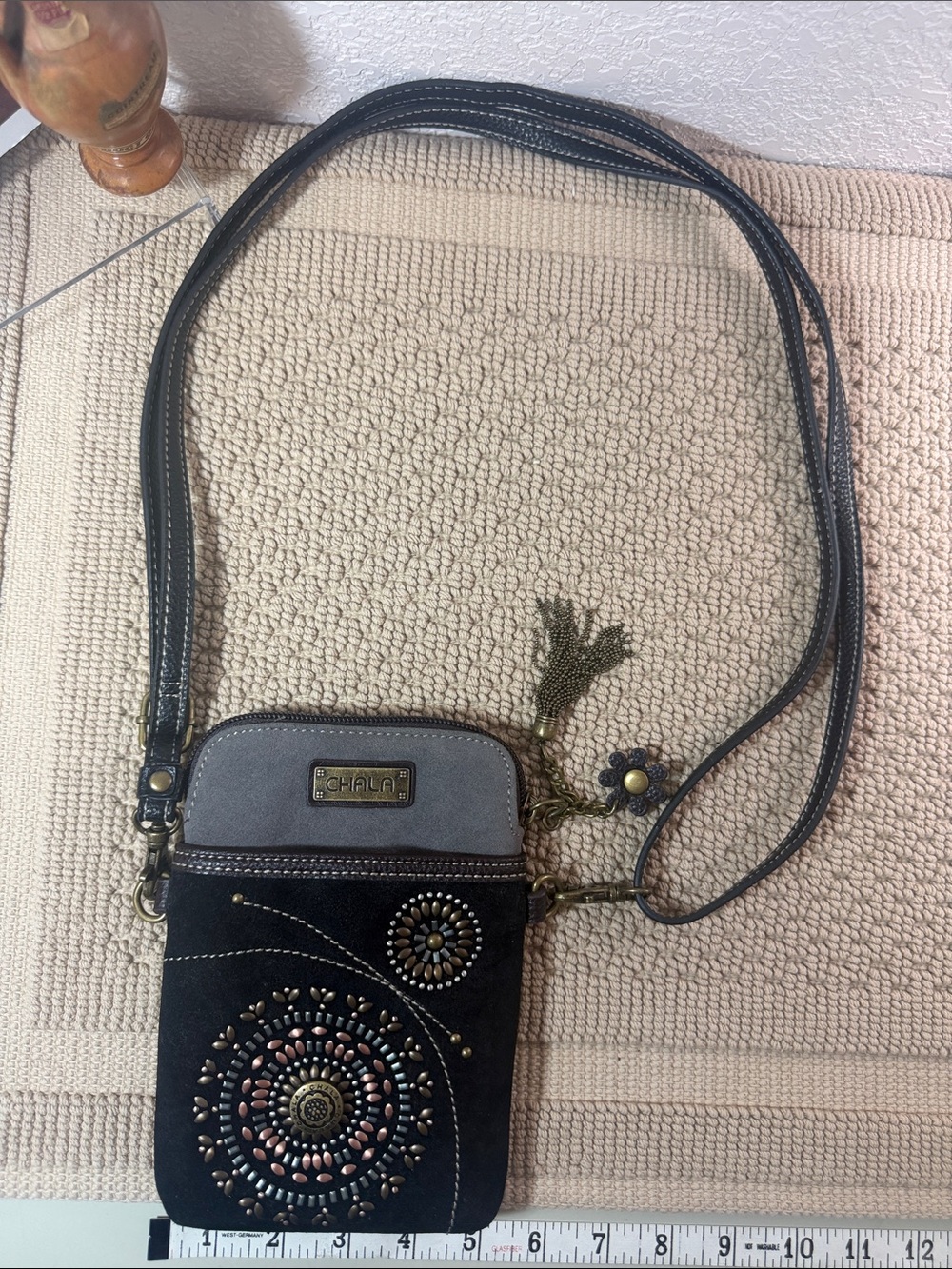 Chala Crossbody Purse Mandala Studded Wallet/ Bag Tassel EUC